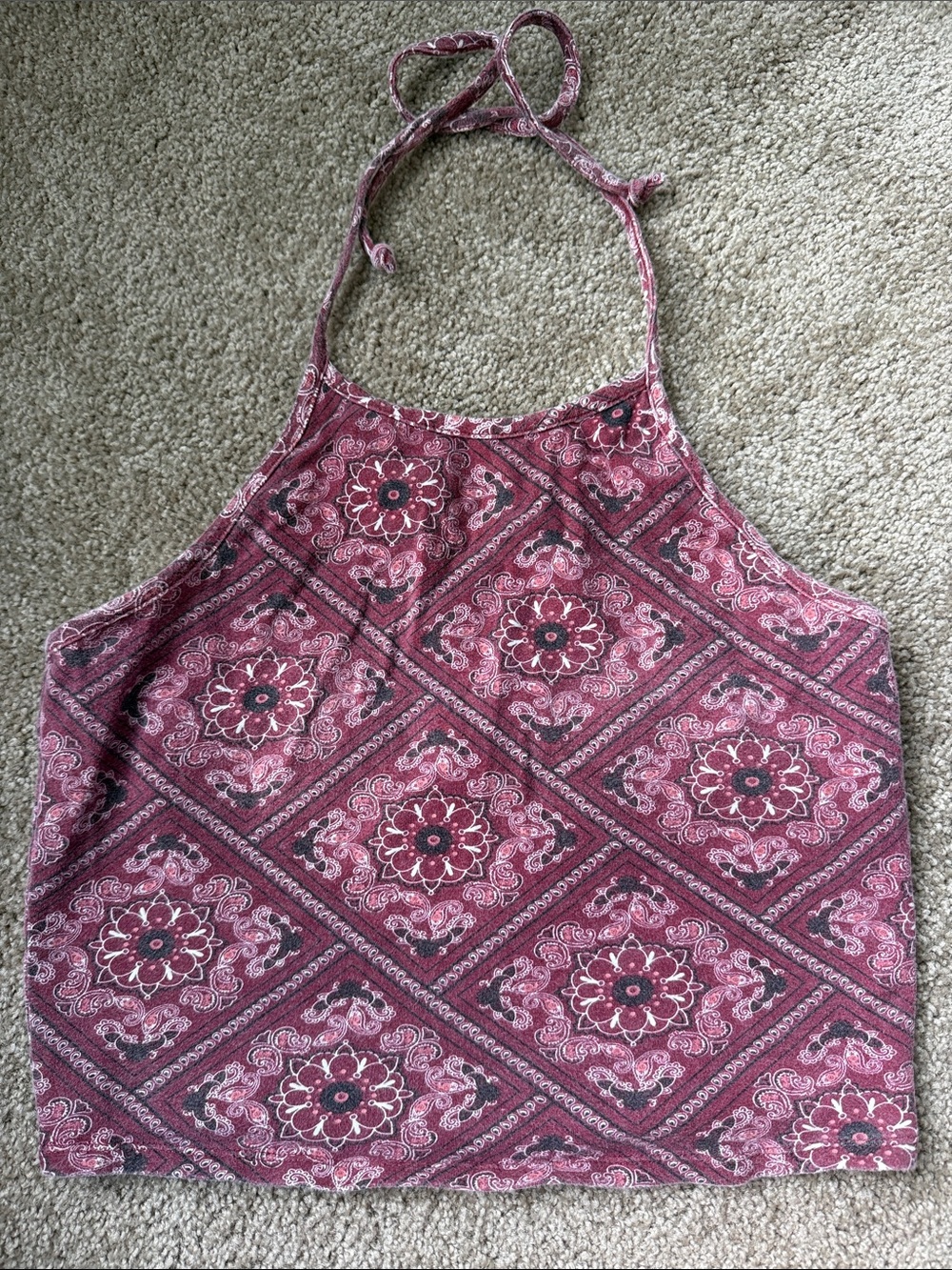 Full Tilt Red Paisley Halter Camisole